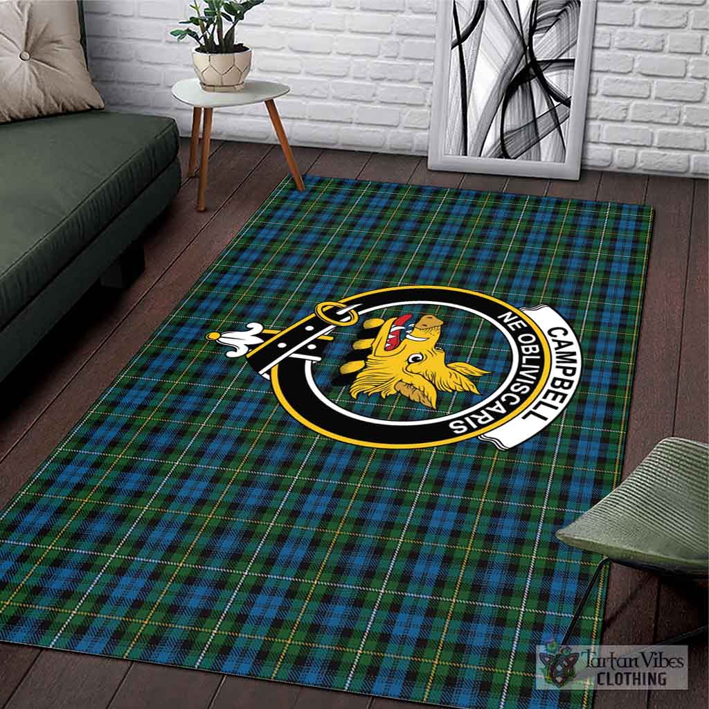 Tartan Vibes Clothing Campbell of Argyll 02 Tartan Area Rug with Family Crest