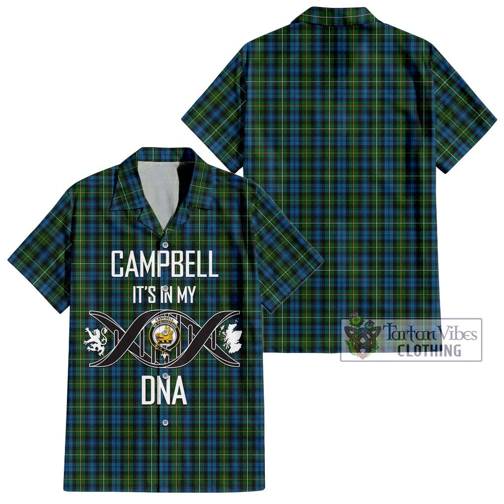 Campbell of Argyll 02 Tartan Short Sleeve Button Shirt with Family Crest DNA In Me Style Kid - Tartanvibesclothing Shop