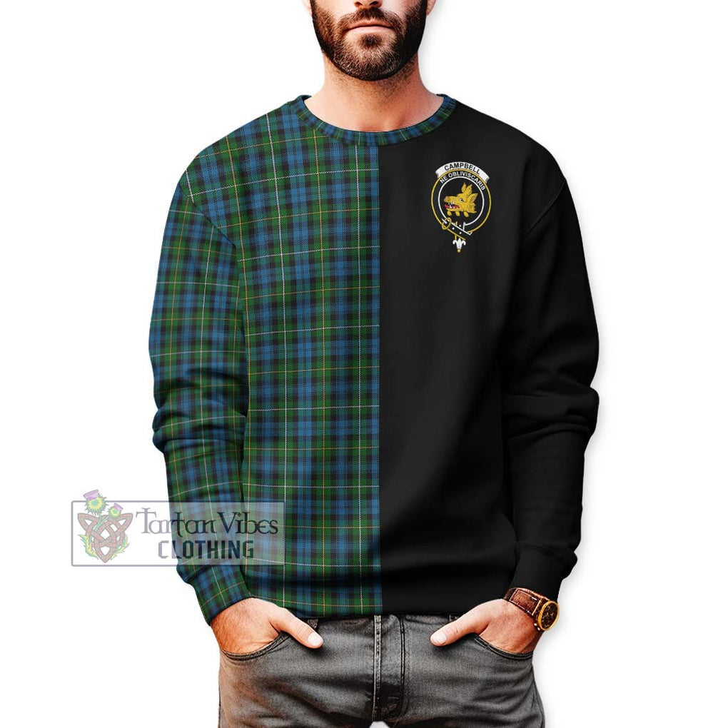 Campbell of Argyll 02 Tartan Sweatshirt with Family Crest and Half Of Me Style Unisex - Tartanvibesclothing Shop