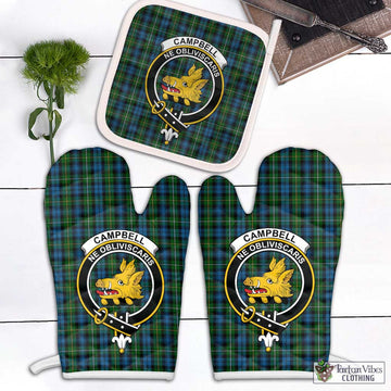 Campbell of Argyll 02 Tartan Combo Oven Mitt & Pot-Holder with Family Crest