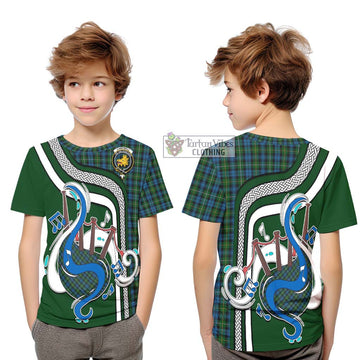 Campbell of Argyll 02 Tartan Kid T-Shirt with Epic Bagpipe Style