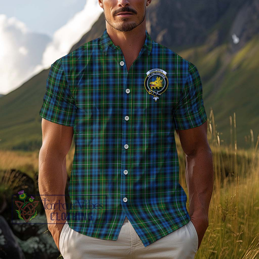 Campbell of Argyll 02 Tartan Cotton Hawaiian Shirt with Family Crest Adult - Tartan Vibes Clothing