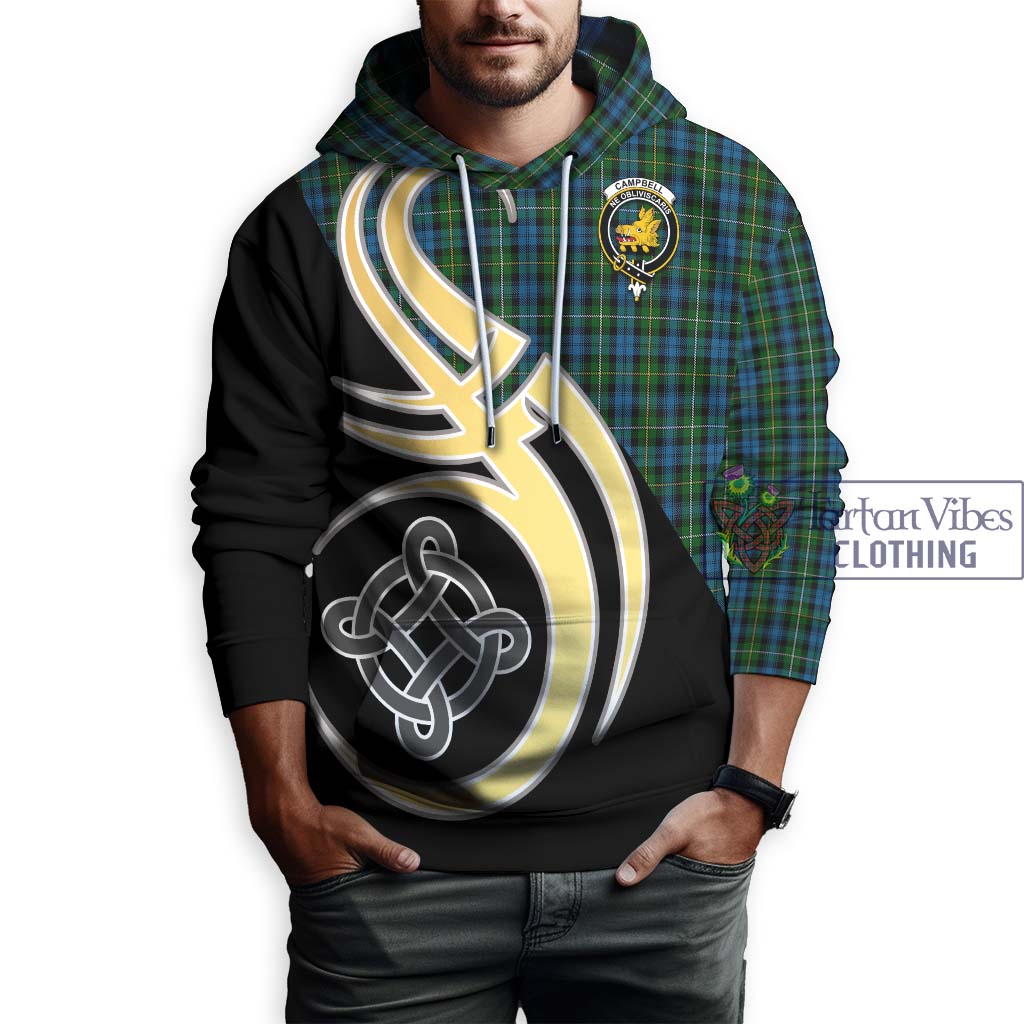 Campbell of Argyll 02 Tartan Hoodie with Family Crest and Celtic Symbol Style Zip Hoodie - Tartan Vibes Clothing