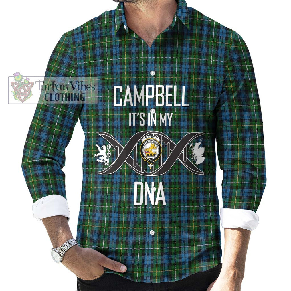 Campbell of Argyll 02 Tartan Long Sleeve Button Shirt with Family Crest DNA In Me Style Men's Shirt S - Tartanvibesclothing Shop