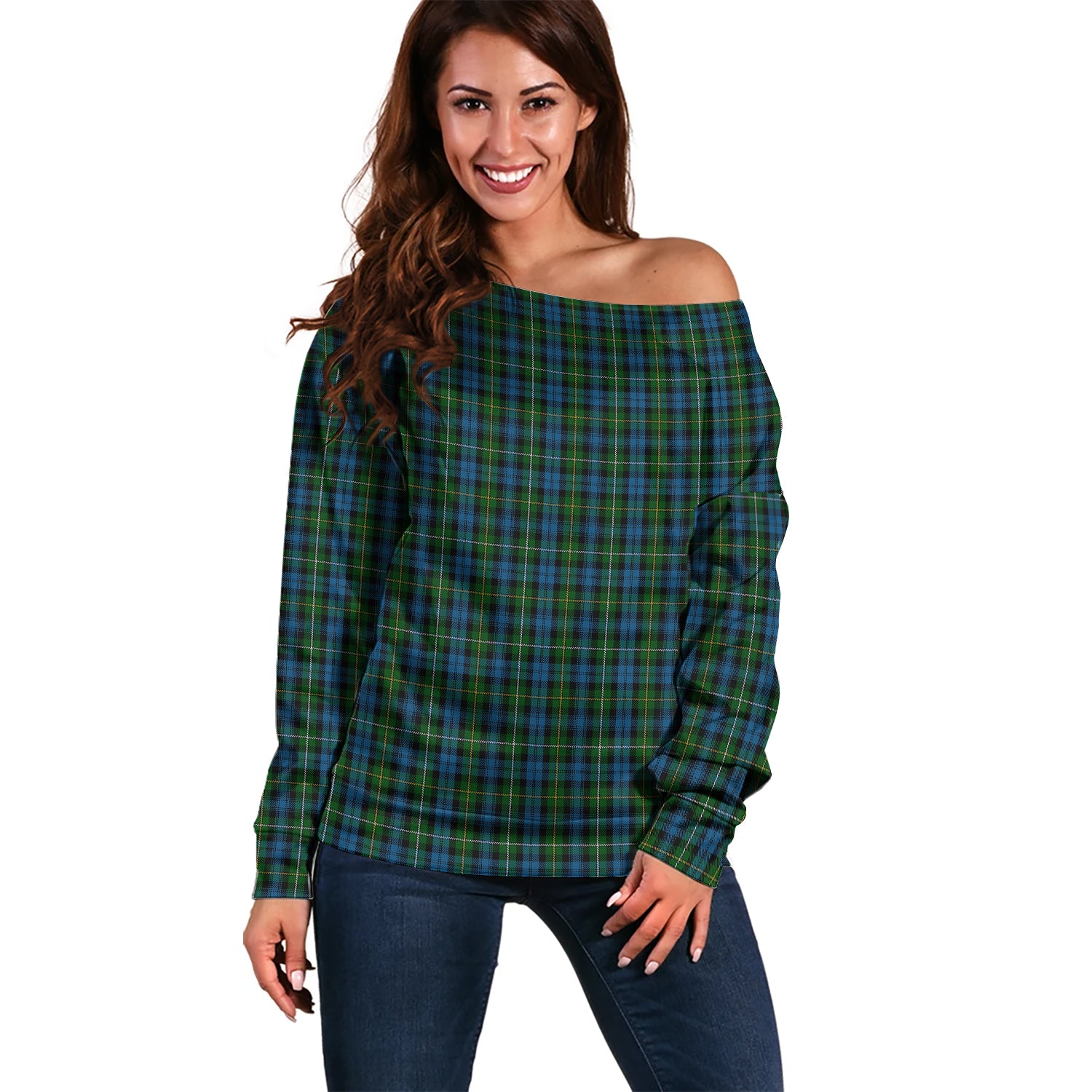 Campbell of Argyll #02 Tartan Off Shoulder Women Sweater Women - Tartanvibesclothing Shop