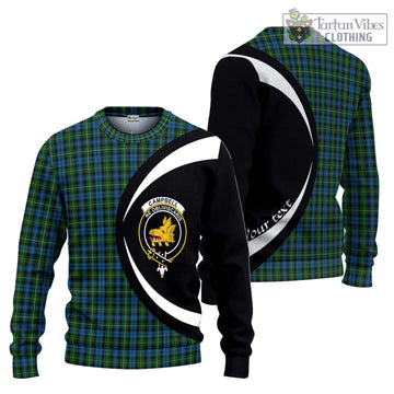 Campbell of Argyll 02 Tartan Knitted Sweater with Family Crest Circle Style