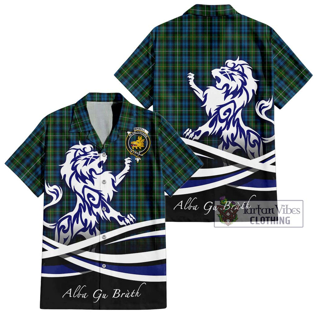 Campbell of Argyll 02 Tartan Short Sleeve Button Shirt with Alba Gu Brath Regal Lion Emblem Kid - Tartanvibesclothing Shop