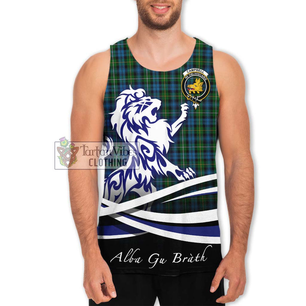 Campbell of Argyll 02 Tartan Men's Tank Top with Alba Gu Brath Regal Lion Emblem Men - Tartanvibesclothing Shop