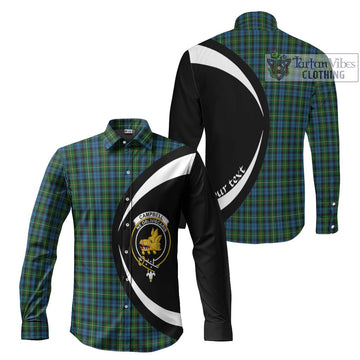 Campbell of Argyll 02 Tartan Long Sleeve Button Up with Family Crest Circle Style