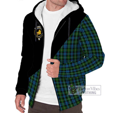 Campbell of Argyll 02 Tartan Sherpa Hoodie with Family Crest and Military Logo Style