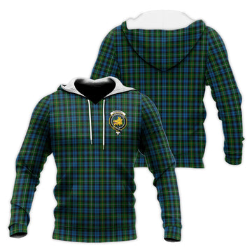 Campbell of Argyll #02 Tartan Knitted Hoodie with Family Crest