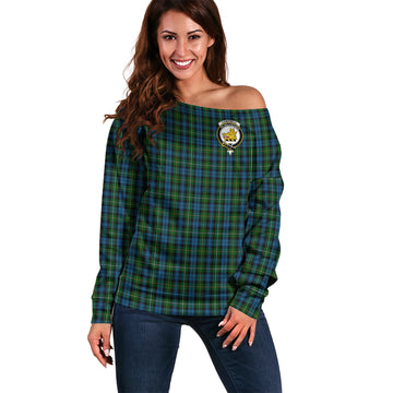 Campbell of Argyll #02 Tartan Off Shoulder Women Sweater with Family Crest