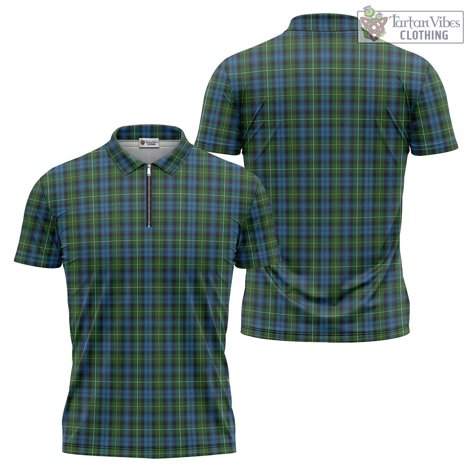 Tartan Vibes Clothing Campbell of Argyll #02 Tartan Zipper Polo Shirt