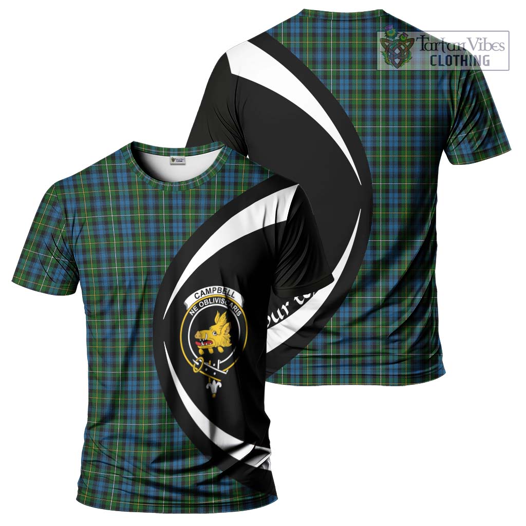 Tartan Vibes Clothing Campbell of Argyll 02 Tartan T-Shirt with Family Crest Circle Style