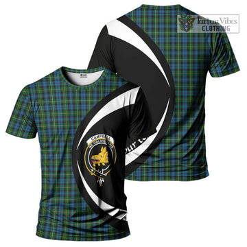 Campbell of Argyll 02 Tartan T-Shirt with Family Crest Circle Style