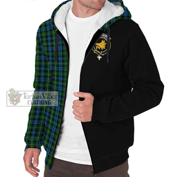 Campbell of Argyll 02 Tartan Sherpa Hoodie with Family Crest and Half Of Me Style