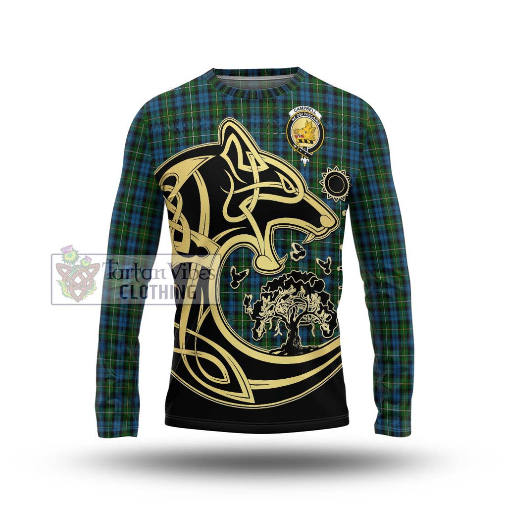 Campbell of Argyll 02 Tartan Long Sleeve T-Shirt with Family Crest Celtic Wolf Style Unisex - Tartan Vibes Clothing