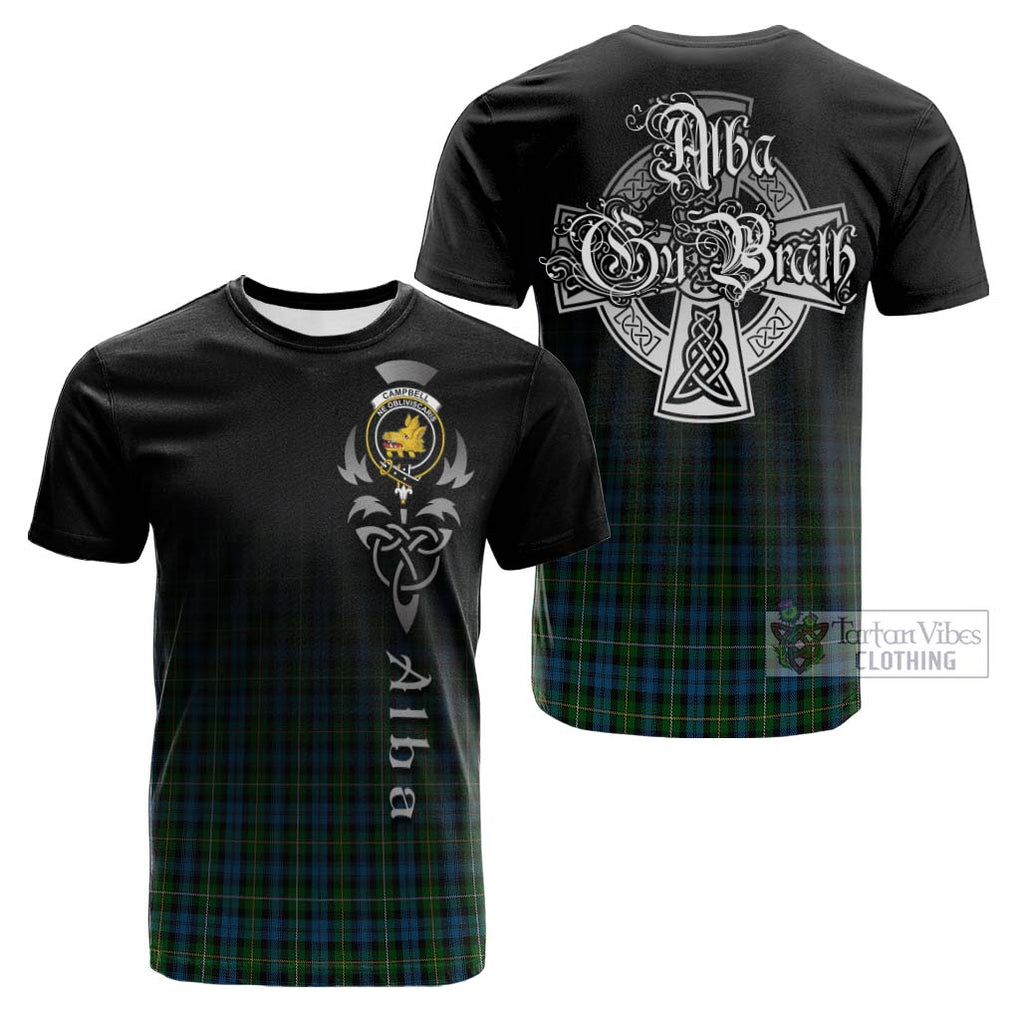 Tartan Vibes Clothing Campbell of Argyll 02 Tartan Cotton T-shirt Featuring Alba Gu Brath Family Crest Celtic Inspired