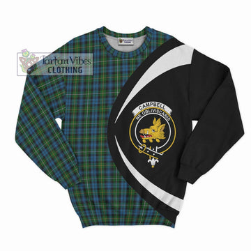 Campbell of Argyll 02 Tartan Sweatshirt with Family Crest Circle Style