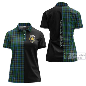 Campbell of Argyll 02 Tartan Women's Polo Shirt with Family Crest and Half Of Me Style