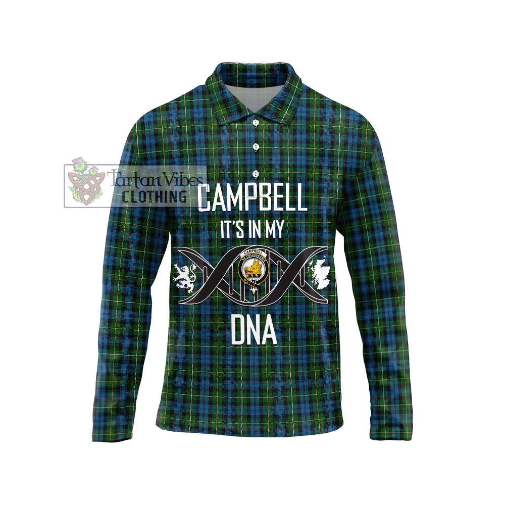 Campbell of Argyll 02 Tartan Long Sleeve Polo Shirt with Family Crest DNA In Me Style Unisex - Tartanvibesclothing Shop