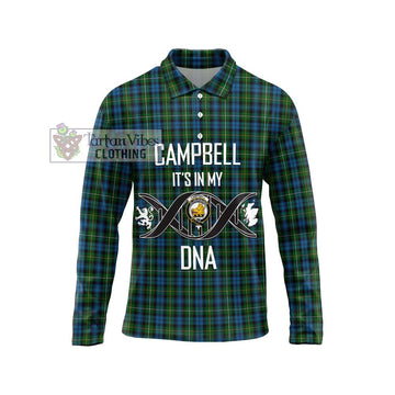 Campbell of Argyll 02 Tartan Long Sleeve Polo Shirt with Family Crest DNA In Me Style