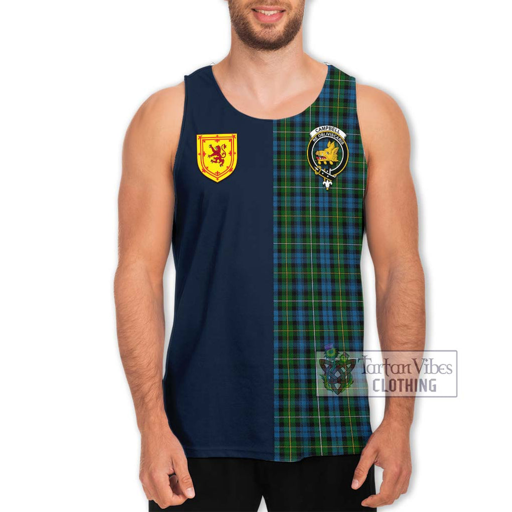 Tartan Vibes Clothing Campbell of Argyll 02 Tartan Men's Tank Top with Scottish Lion Royal Arm Half Style