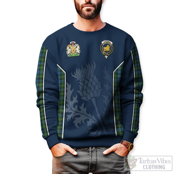 Campbell of Argyll #02 Tartan Sweatshirt with Family Crest and Scottish Thistle Vibes Sport Style