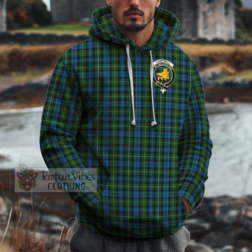 Campbell of Argyll 02 Tartan Cotton Hoodie with Family Crest