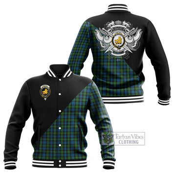 Campbell of Argyll 02 Tartan Baseball Jacket with Family Crest and Military Logo Style