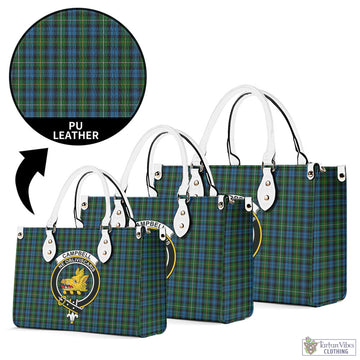 Campbell of Argyll #02 Tartan Luxury Leather Handbags with Family Crest