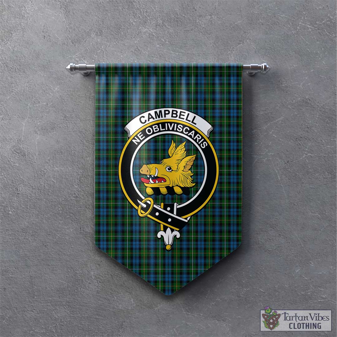 Tartan Vibes Clothing Campbell of Argyll #02 Tartan Gonfalon, Tartan Banner with Family Crest