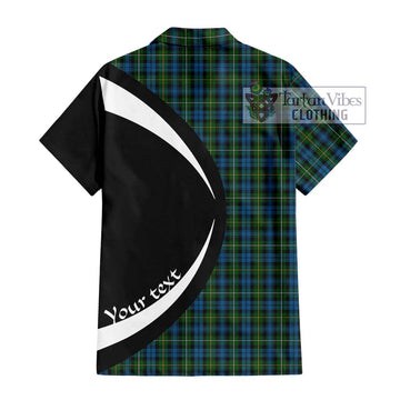 Campbell of Argyll 02 Tartan Short Sleeve Button Up with Family Crest Circle Style