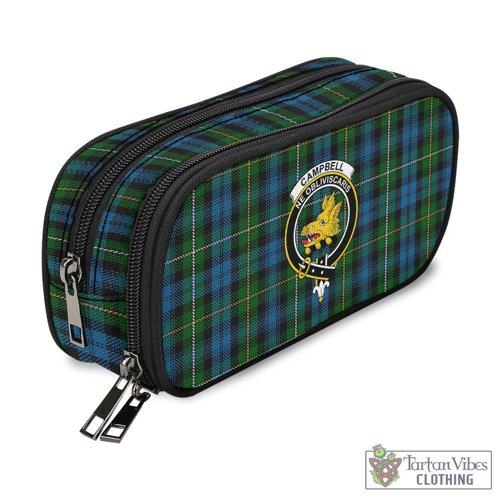 Tartan Vibes Clothing Campbell of Argyll #02 Tartan Pen and Pencil Case with Family Crest