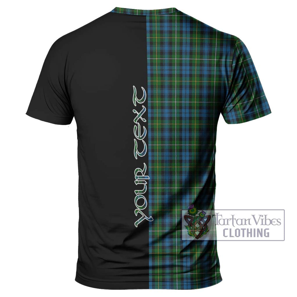 Campbell of Argyll 02 Tartan T-Shirt with Family Crest and Half Of Me Style - Tartanvibesclothing Shop