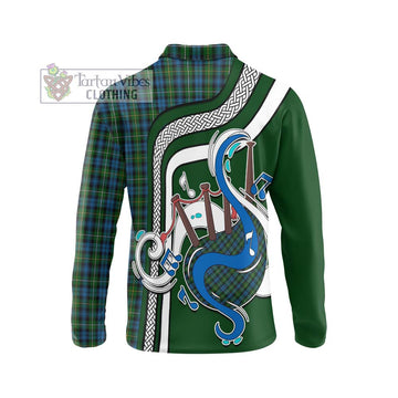 Campbell of Argyll 02 Tartan Long Sleeve Polo Shirt with Epic Bagpipe Style