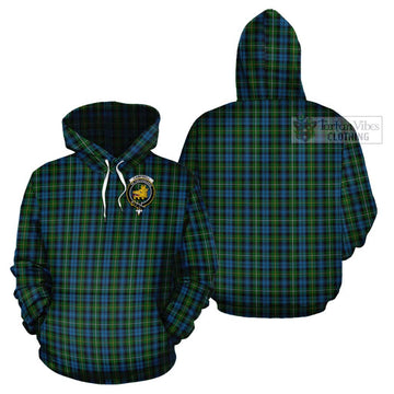 Campbell of Argyll 02 Tartan Cotton Hoodie with Family Crest