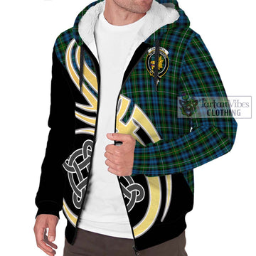 Campbell of Argyll 02 Tartan Sherpa Hoodie with Family Crest and Celtic Symbol Style