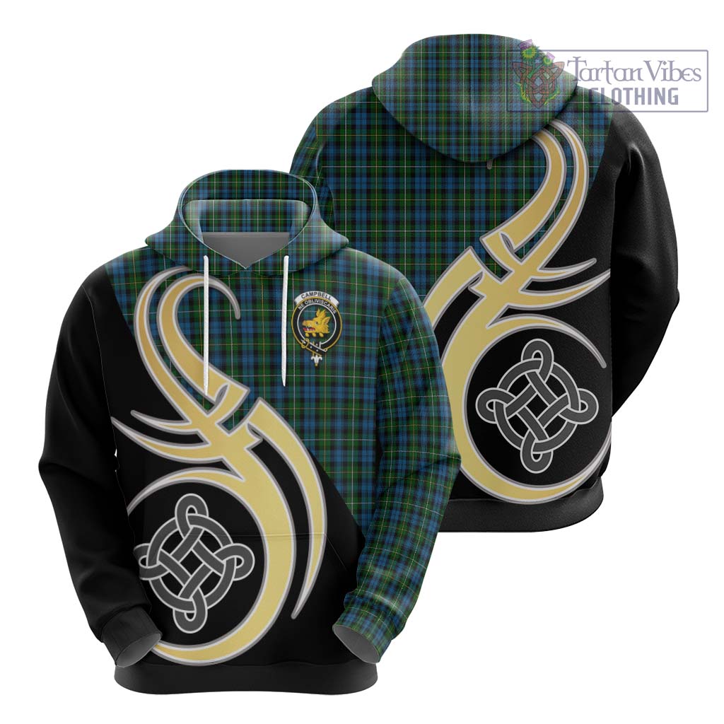 Campbell of Argyll 02 Tartan Hoodie with Family Crest and Celtic Symbol Style - Tartan Vibes Clothing