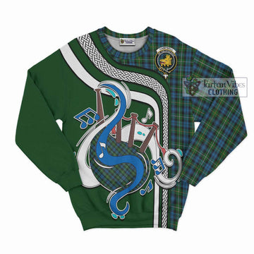 Campbell of Argyll 02 Tartan Sweatshirt with Epic Bagpipe Style