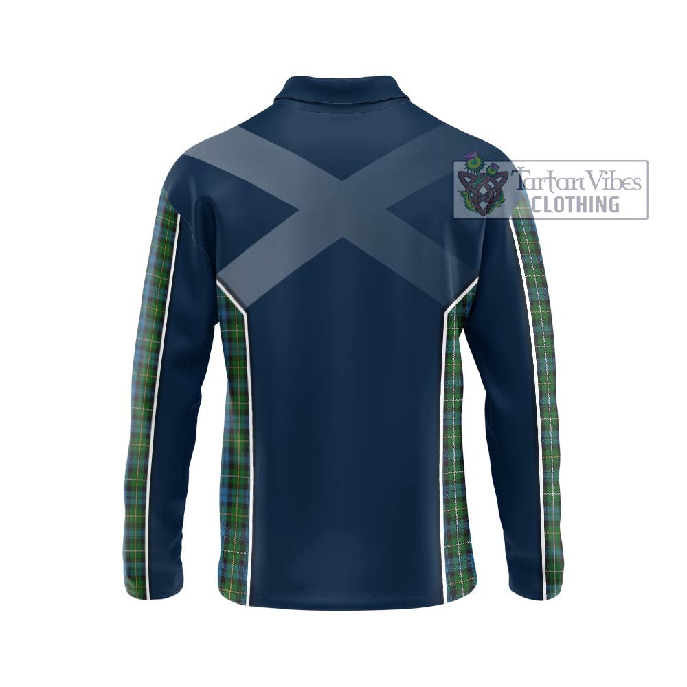 Campbell of Argyll 02 Tartan Long Sleeve Polo Shirt with Family Crest and Lion Rampant Vibes Sport Style - Tartan Vibes Clothing