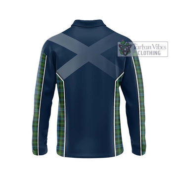 Campbell of Argyll 02 Tartan Long Sleeve Polo Shirt with Family Crest and Lion Rampant Vibes Sport Style