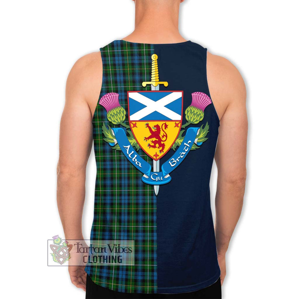 Tartan Vibes Clothing Campbell of Argyll 02 Tartan Men's Tank Top with Scottish Lion Royal Arm Half Style