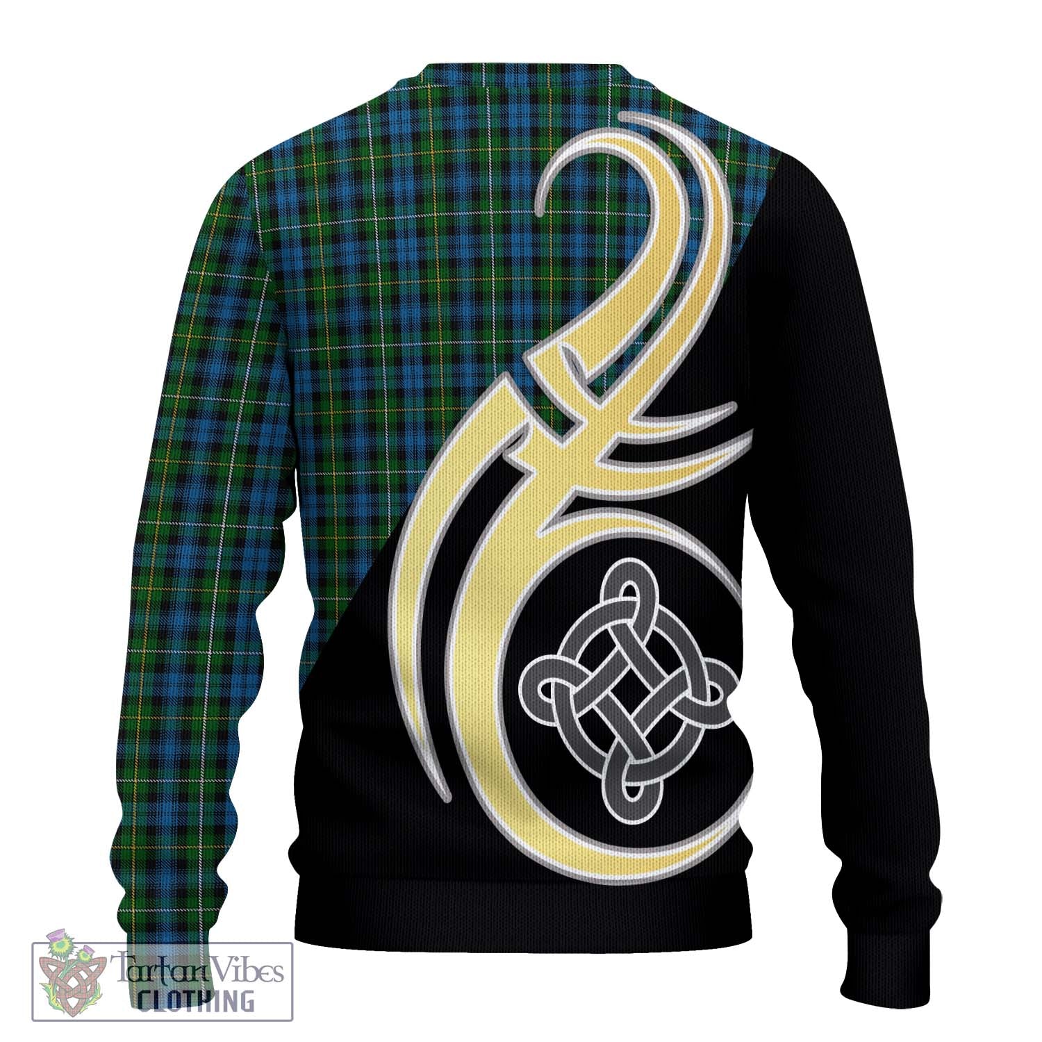 Campbell of Argyll 02 Tartan Knitted Sweater with Family Crest and Celtic Symbol Style - Tartan Vibes Clothing