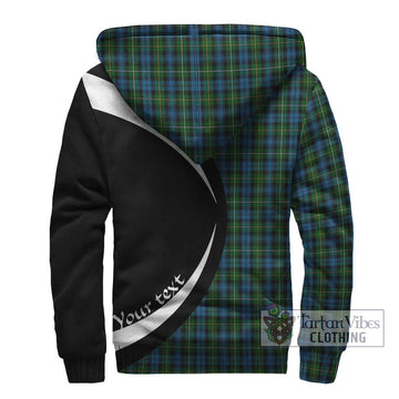 Campbell of Argyll 02 Tartan Sherpa Hoodie with Family Crest Circle Style