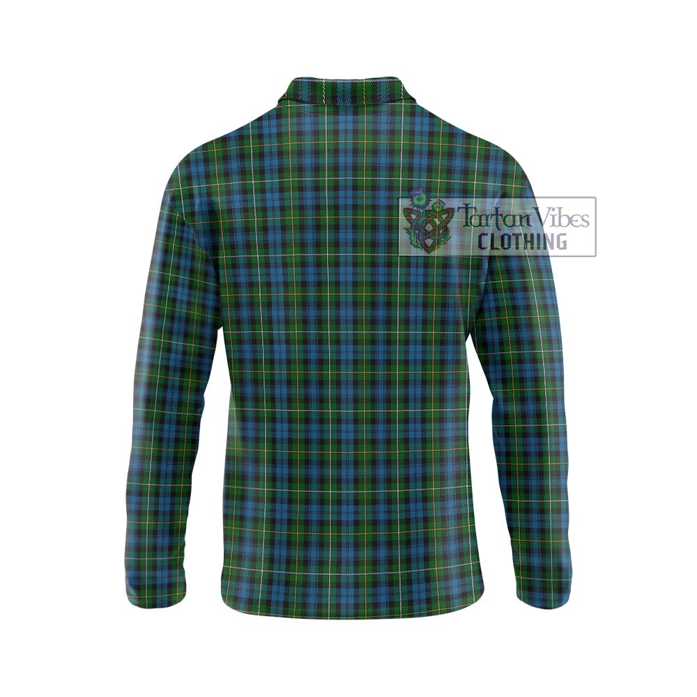 Campbell of Argyll 02 Tartan Long Sleeve Polo Shirt with Family Crest DNA In Me Style - Tartanvibesclothing Shop