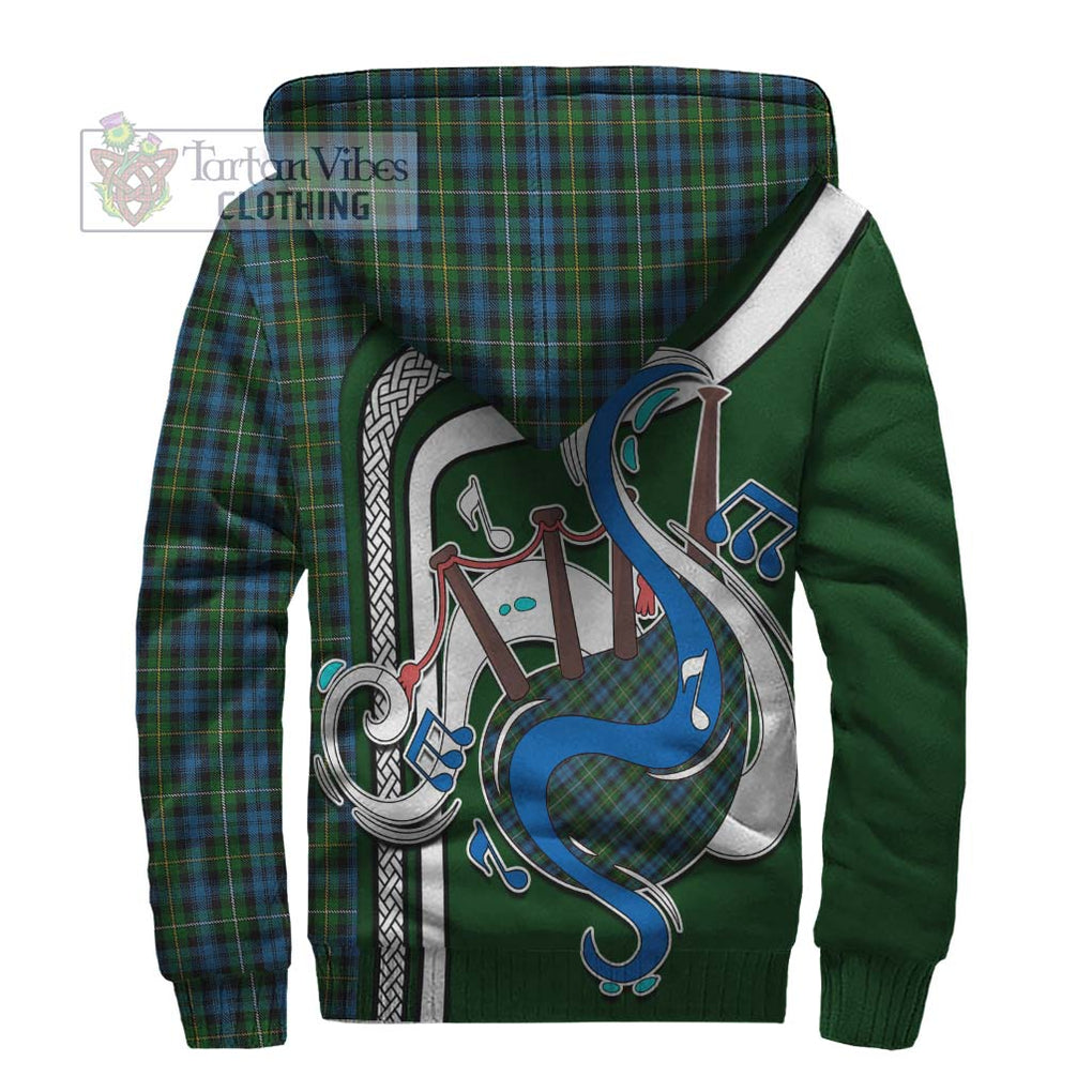 Campbell of Argyll 02 Tartan Sherpa Hoodie with Epic Bagpipe Style - Tartanvibesclothing Shop