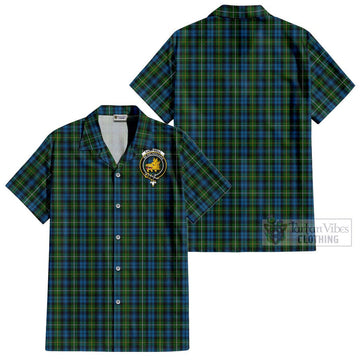 Campbell of Argyll 02 Tartan Cotton Hawaiian Shirt with Family Crest