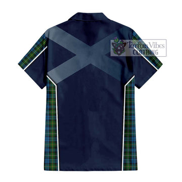 Campbell of Argyll 02 Tartan Short Sleeve Button Shirt with Family Crest and Lion Rampant Vibes Sport Style