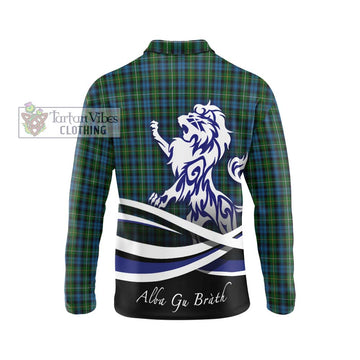 Campbell of Argyll 02 Tartan Long Sleeve Polo Shirt with Alba Gu Brath Regal Lion Emblem